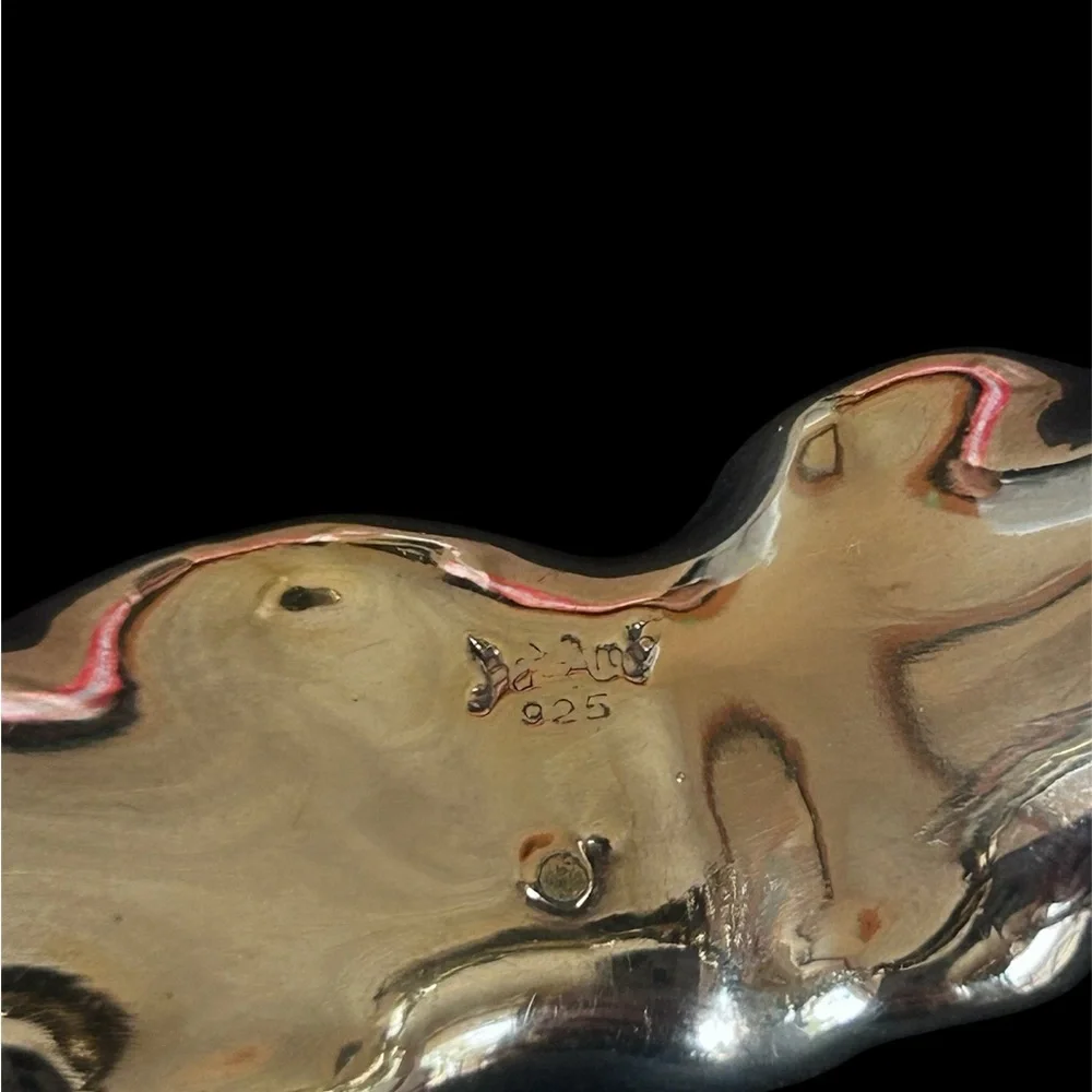 Bat Ami Sterling Silver 925 Organic Wavy Sculptural Bangle Bracelet - Picture 6 of 7